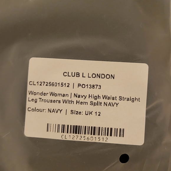 Wonder Woman Navy High Waist Straight Leg Trousers With Hem Split - Picture 3 of 5